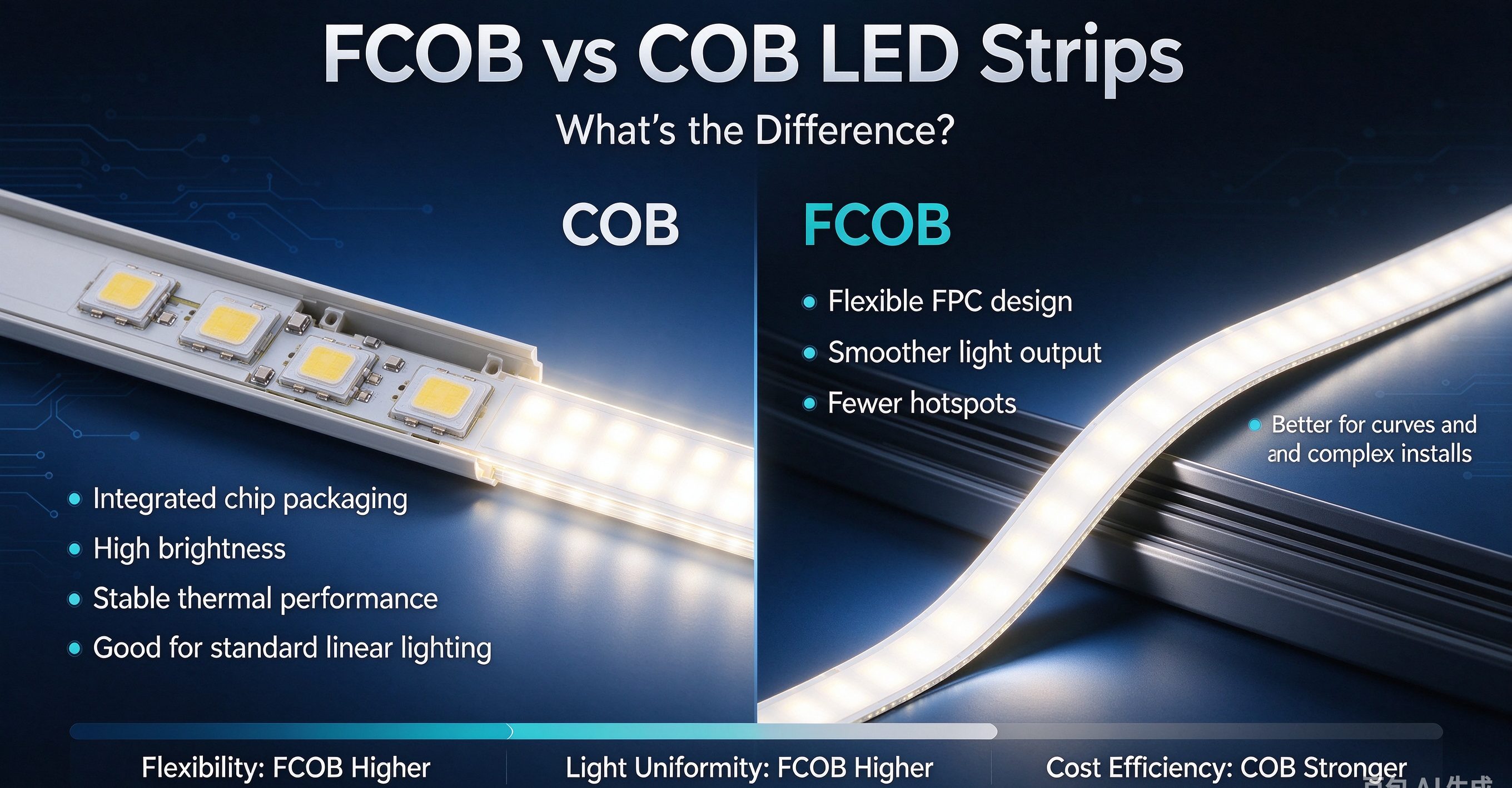 FCOB vs COB LED Strips: What’s the Difference?